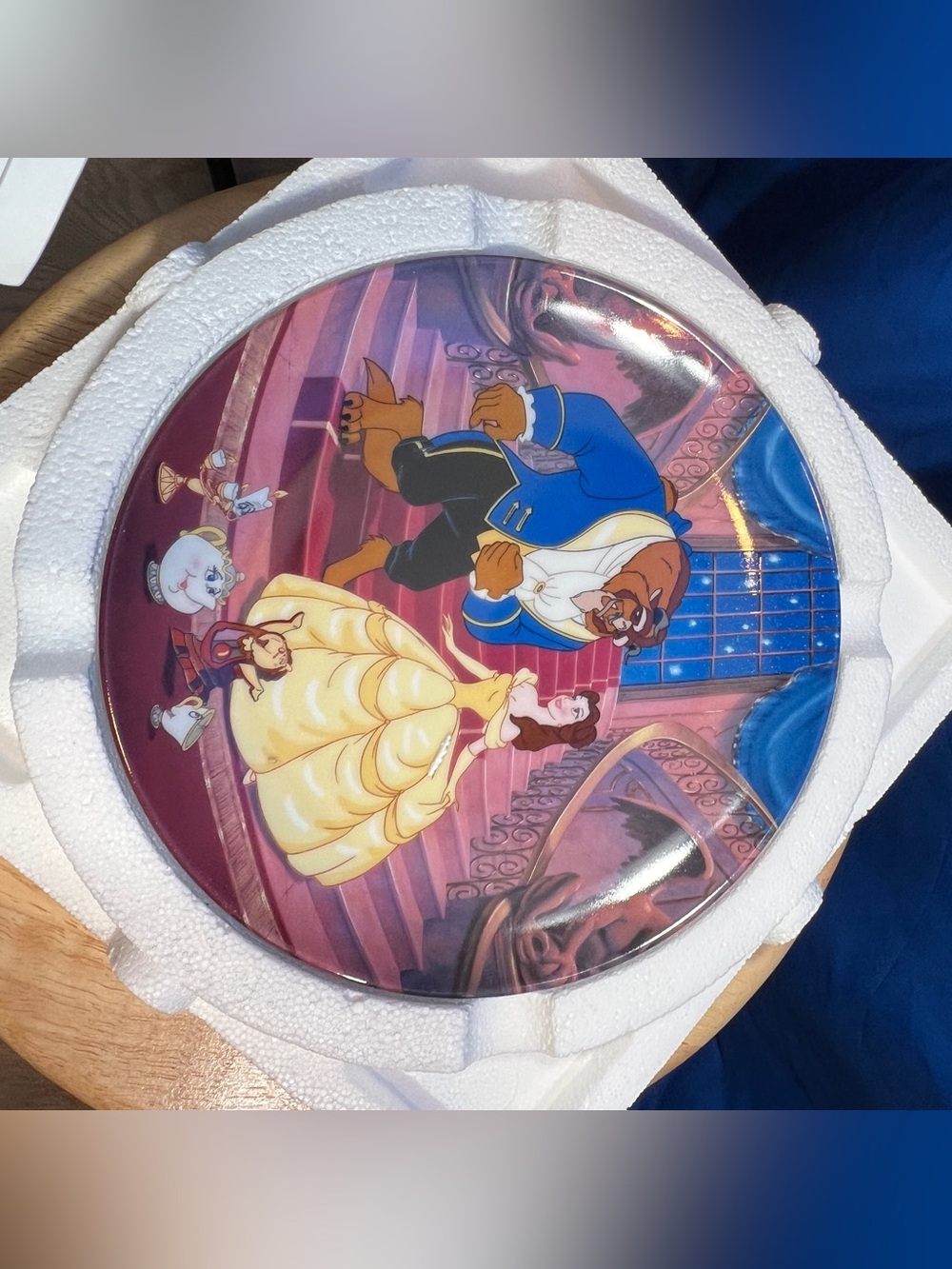 Beauty and the Beast Decorative Plate - Yellow, Blue, Pink